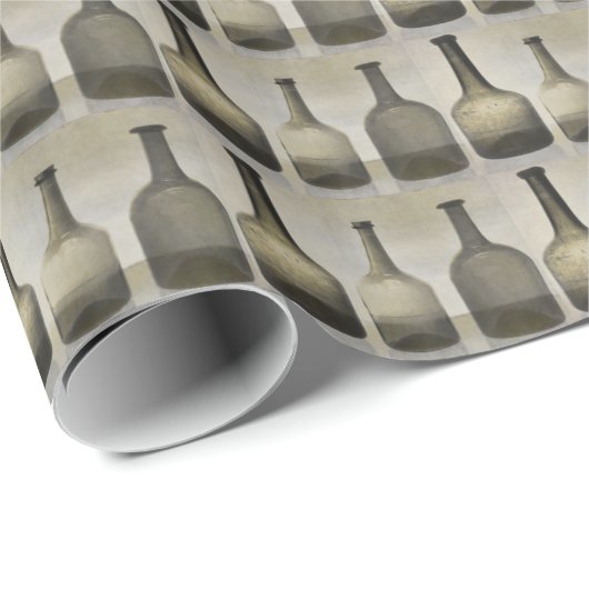 Rustikale Flaschen Stillleben Kunstmuster Geschenkpapier (Rolleneckpunkt)