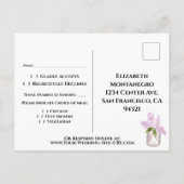 Rustikale Flieder mit Scheunenholz & Lichtern Hoch Postkarte (Rückseite)