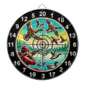 Rustikale Fliegerinnen Kunst Dartscheibe (vorne)