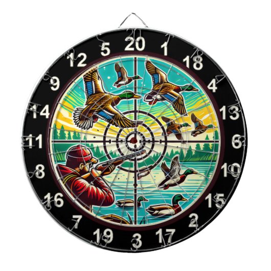 Rustikale Fliegerinnen Kunst Dartscheibe (vorne)