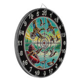 Rustikale Fliegerinnen Kunst Dartscheibe (Vorderseite Links)