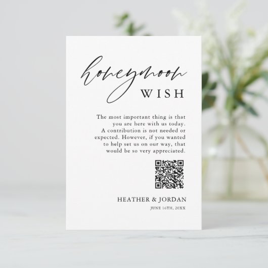 Rustikale Flitterwochen wünschen sich QR gut Begleitkarte (Stehend Vorderseite)