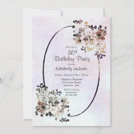 Rustikale Flora 80. Geburtstagsparty Einladung
