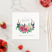 Rustikale Flora Antlers Es ist eine Baby-Dusche Serviette (Beispiel)