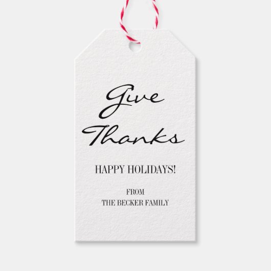 Rustikale Flora Dankeschön Erntedank Geschenktaste Geschenkanhänger (Vorderseite)