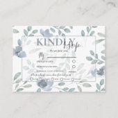 Rustikale Flora Dusty Blue & Sage UAWG Wedding Begleitkarte (Vorderseite)