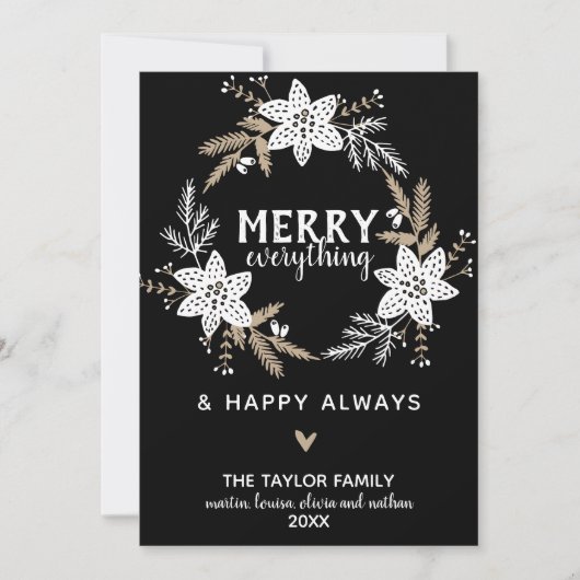 Rustikale Flora froh alles Weihnachten (Vorderseite)