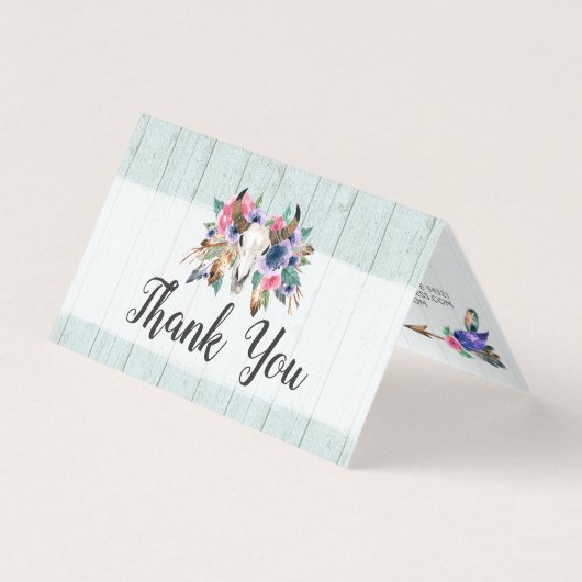 Rustikale Flora Kuh Skull Wassercolor Boho Vielen (Vorderseite)