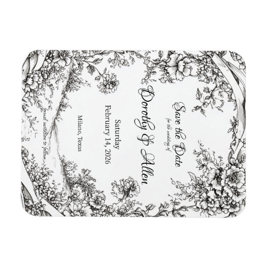 Rustikale Flora Magnet (Horizontal)