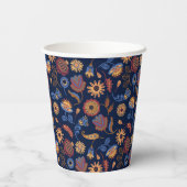 Rustikale Flora Pappbecher (Rückseite)