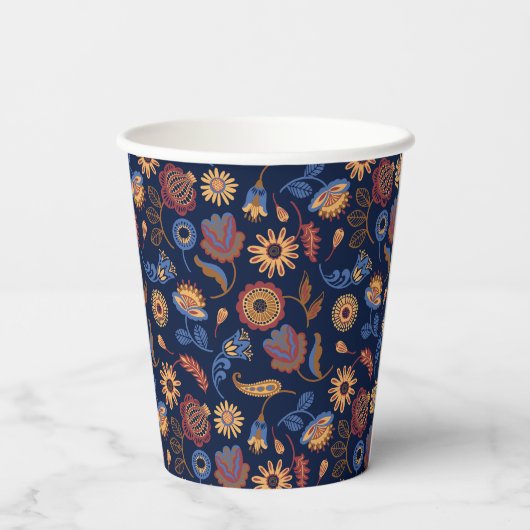 Rustikale Flora Pappbecher (Rückseite)