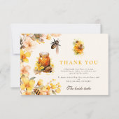 Rustikale Flora und Fauna fand ihre Honey Bridal Dankeskarte (Vorderseite)