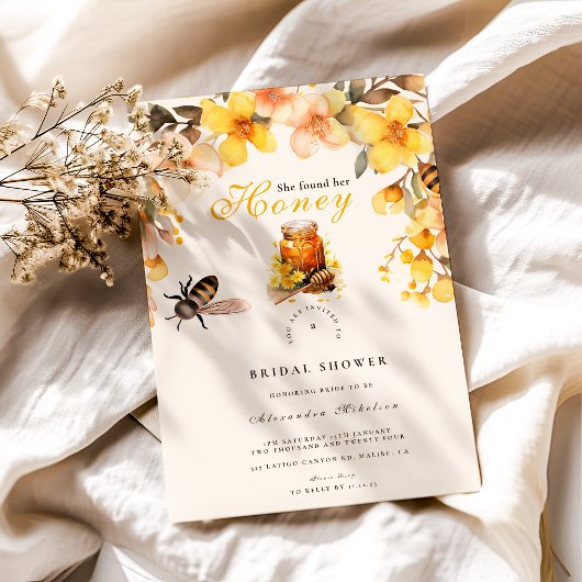 Rustikale Flora und Fauna fand ihre Honey Bridal Einladung
