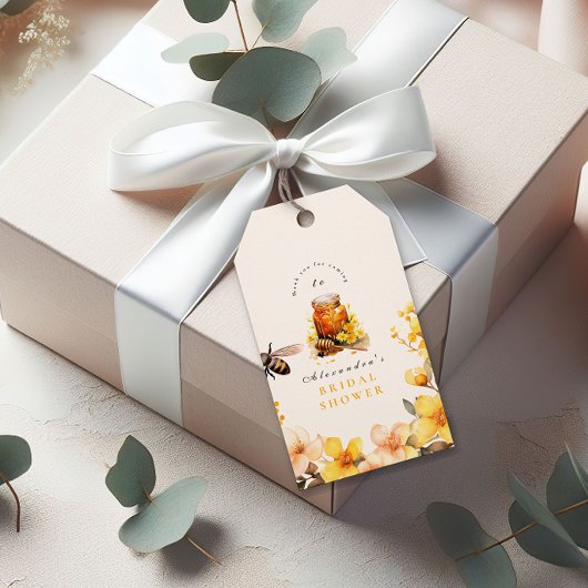 Rustikale Flora und Fauna fand ihre Honey Bridal Geschenkanhänger