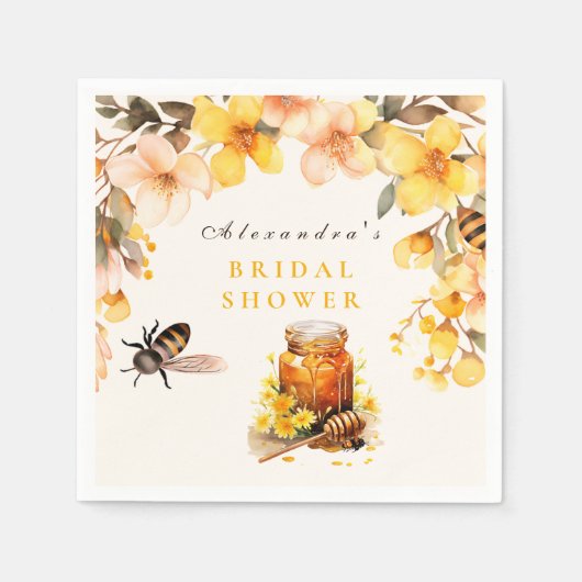 Rustikale Flora und Fauna fand ihre Honey Bridal Serviette (Vorderseite)