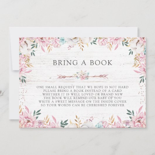 Rustikale Flora und Pfeile bringen Buch Einladung (Vorderseite)