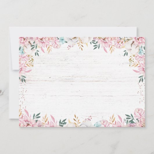 Rustikale Flora und Pfeile bringen Buch Einladung (Rückseite)