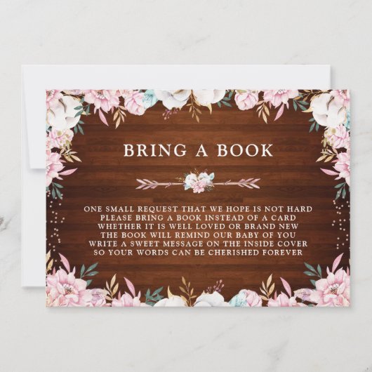 Rustikale Flora und Pfeile bringen Buch Einladung (Vorderseite)