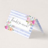 Rustikale Flora Wasserfarbe Moderne Streifen Danke (Vorderseite)