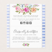 Rustikale Flora Wasserfarbe Moderne Streifen Danke (Innenseite Aufgefaltet)