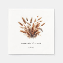 Rustikale Flora Watercolor Wheat Elegante Hochzeit