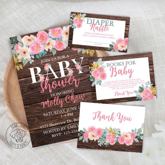 Rustikale Flora-Wohnung Vielen Dank Karte