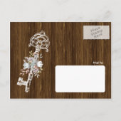 Rustikale Floral Änderung der Adresse Postkarten (Rückseite)