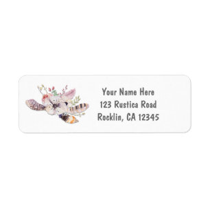 Rustikale Floral & Federn Boho Chic Einladung