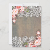 Rustikale Floral Lights Wood Baby Dusche Einladung (Rückseite)