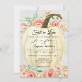 Rustikale Floral Pumpkin Pfirsich Korallenweiße Wa Einladung (Vorderseite)