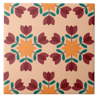 Rustikale Floral Star Keramik Tile - 6"x6" Fliese