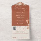 Rustikale Floral String Lights QR Code-Hochzeit im All In One Einladung (Innen Boden)