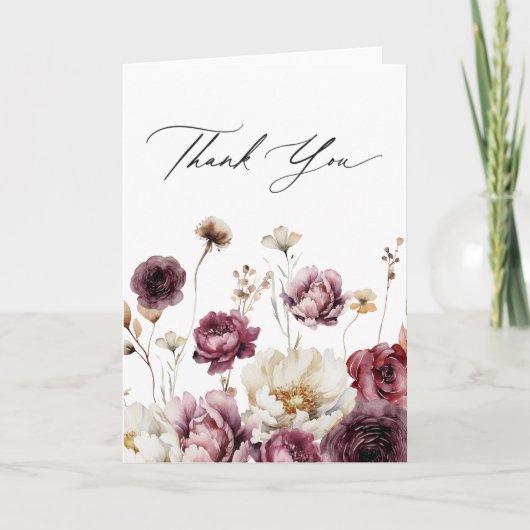 Rustikale Floral Überfluss Danke (Vorderseite)