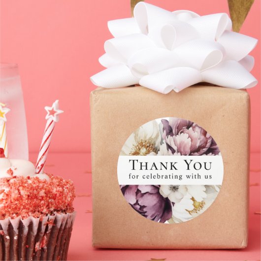Rustikale Floral Überfluss Danke Runder Aufkleber (Party)