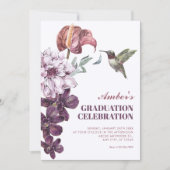 Rustikale florale Abschlussfeier Einladung (Vorderseite)