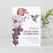 Rustikale florale Abschlussfeier Einladung (Stehend Vorderseite)
