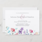 Rustikale florale Aquarellfarben-Partei Einladung (Vorderseite)