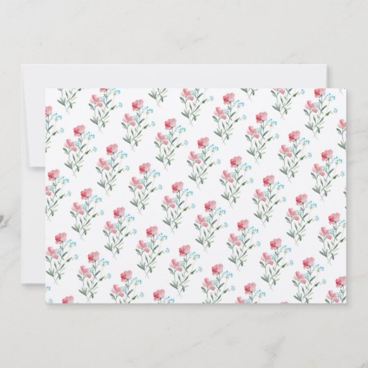 Rustikale florale Aquarellfarben-Partei Einladung (Rückseite)