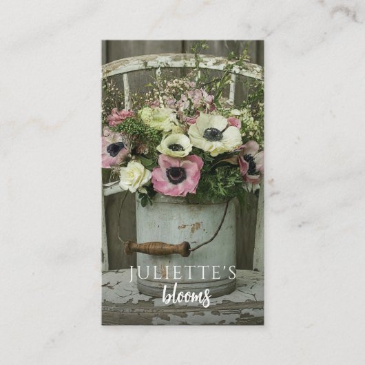 Rustikale florale Arrangements Business Card Visitenkarte (Vorderseite)
