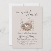 Rustikale Florale Baby Shower Nesting-Party Einladung (Vorderseite)