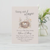 Rustikale Florale Baby Shower Nesting-Party Einladung (Stehend Vorderseite)