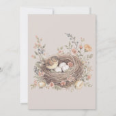 Rustikale Florale Baby Shower Nesting-Party Einladung (Rückseite)