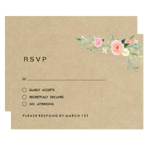 Rustikale Florale Boho-Hochzeits-RSVP RSVP Karte