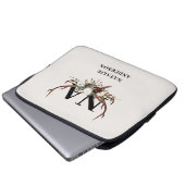 rustikale florale botanische personalisierte Herbs Laptopschutzhülle (Vorne Knopf)