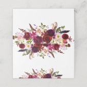 Rustikale florale Burgund Marsala Table Platzkarte (Außenseite Aufgefaltet)