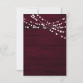 Rustikale, florale Burgundy Wedding RSVP Card Karte (Rückseite)