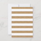 Rustikale, florale Burlap-Streifen Hochzeit RSVP Karte (Rückseite)