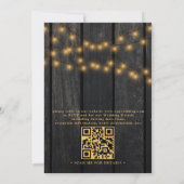 Rustikale florale chic Scheunenholz QR-Code-Hochze Einladung (Rückseite)