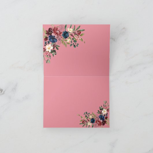 Rustikale florale Erntedank-Nachricht Karte (Innenseite)