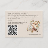 Rustikale Florale Foto-QR-Code-Hochzeitswebsite Begleitkarte (Vorderseite)
